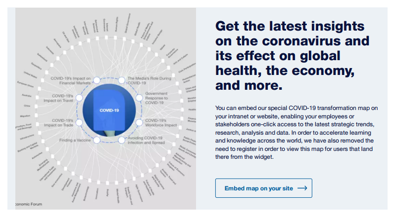 Get the WEF's Covid-19 widget for your web site - it's free